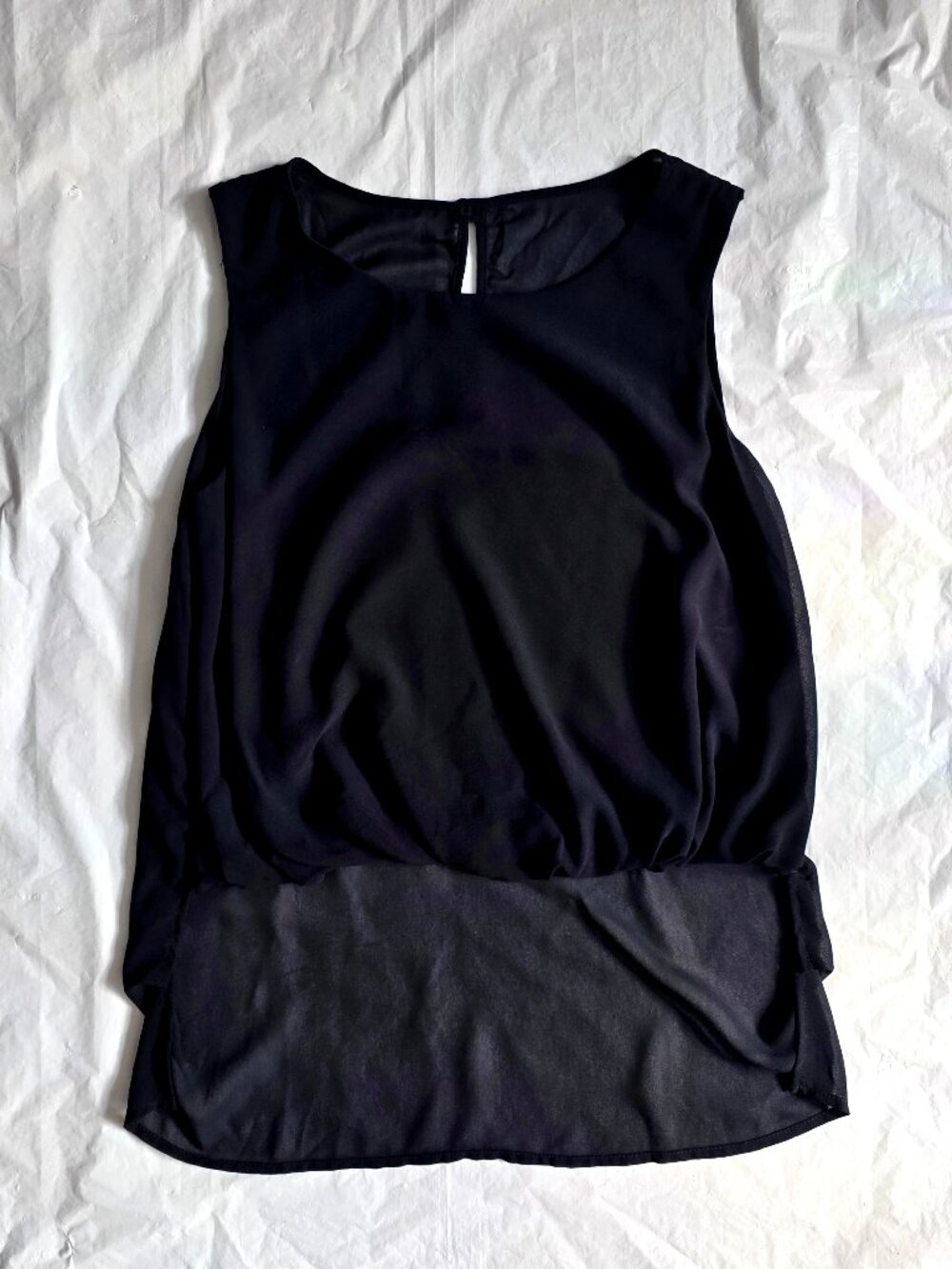Women's Sleeveless Sheer Back Top, Small
